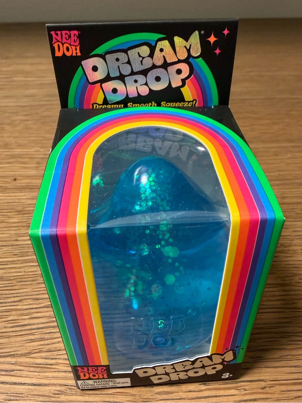 NeeDoh Blue Glitter Dream Drop• Authentic Schylling• Aqua Blue